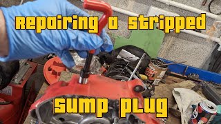 Using a helicoil kit to repair a stripped sump [upl. by Arymas363]