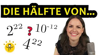 EINSTELLUNGSTEST Mathe Aufgaben Potenzen – Was ist die Hälfte von 2 hoch 22 [upl. by Dekow536]