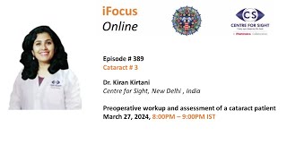 Preoperative workup and assessment of a cataract patient  Dr Kiran Kirtani Wed Mar 27 89 PM [upl. by Anecuza]