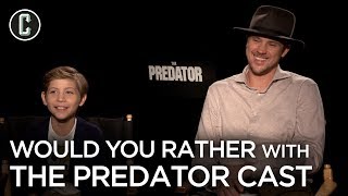 The Predator Cast Debates Fighting a Predator or Arnold Schwarzenegger’s Dutch [upl. by Vasta]