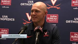 Virginia DC John Rudzinski on the Hoos best defensive performance of the season [upl. by Still]