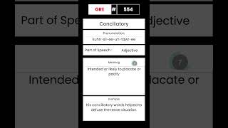 GRE Vocabulary builder for English 554 Word Conciliatory GRE English Vocabulary Shorts [upl. by Ricardama586]