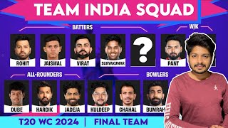 T20 World Cup 2024  Team India Squad for 2024 T20 World Cup  T20WC 2024 Squad  ind wc 2024 Sqaud [upl. by Nrehtak]