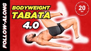 BODYWEIGHT TABATA 40 Full Body Follow Along Workout [upl. by Auqinu902]