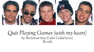 Backstreet boys  Quit Playing gameswith my heart Color Coded lyrics [upl. by Myrah891]