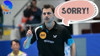 Timo Boll quotSorry I can play with 2 handsquot [upl. by Decca182]