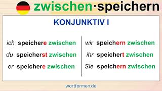 Konjugation des Verbs „zwischenspeichern“ in allen Zeitformen und allen Modi [upl. by Dearborn]