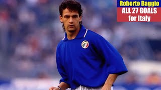 Roberto Baggio ◉ All 27 Goals for Italy 🇮🇹 [upl. by Palermo]