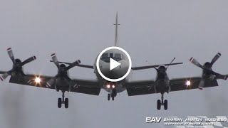 Lockheed P3C Orion  German Navy 6002  landing with engine failure at Manching Air Base [upl. by Iidnarb]