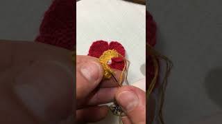 3D embroidery trick  Flower center How to make stamen for embroidery flowers [upl. by Griggs]