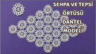 Tepsi Örtüsü Oda Takımı Dantel Modeli │Tığ işi patik örnekleri │Adım adım yapılışı [upl. by Flower351]