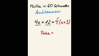 Gleichungen ausklammern einfach erklärt mit Beispiel mathe mathetipps [upl. by Idoj]