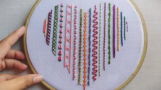 Hand embroidery for beginners  Basic Embroidery stitches for beginners  Lets Explore [upl. by Htebesile]