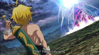 demon meliodas destroy supreme deity  Nanatsu no Taizai Movie 2  English sub [upl. by Eikin]