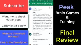 Peak  Brain training app Final Review [upl. by Eintirb]