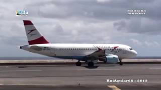 Decolagens e aterrissagens de aviões ao extremo Aeroporto da Madeira [upl. by Novyar]