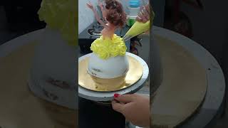 Barbie doll cake half kg Vanilla flavour cake cakedecorating food telugu thank you for watching [upl. by Fadden]