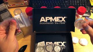 APMEX Silver Unboxing Beautiful New Coins Have Arrived [upl. by Leschen570]