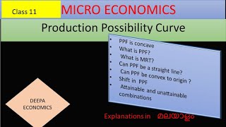 Production Possibility Curve  Class11 CH 1part 3 malayalam [upl. by Roda]