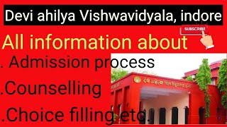 Devi ahilya Vishwavidyala all information about admission process counselling and choice filling [upl. by Macdermot896]