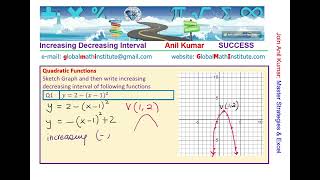 Increasing and Decreasing Interval for Quadratic Equation in 3 Different Forms [upl. by Eila]