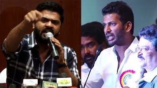 Vishal Answer for Simbu  Real Fight  Nadigar Sangam Election Issue [upl. by Elleined30]