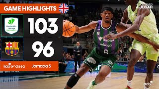 Unicaja  Barça 10396 HIGHLIGHTS  Liga Endesa 202425 [upl. by Harwill403]