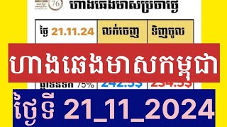 ហាងឆេងមាសគីឡូកម្ពុជាថ្ងៃនេះ Gold Price Cambodia ថ្ងៃទី21112024 gold ហាងឆេងមាស [upl. by Annairam]