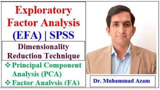 Exploratory Factor Analysis EFA in SPSS  EFA using SPSS  Principal Component Analysis PCA [upl. by Ycniuq]