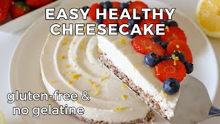 Easy Healthy No Bake Cheesecake gluten free amp no gelatine [upl. by Anitnerolf]