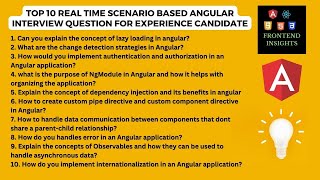 Top 10 Realtime scenario based angular interview questions and answers  angular interview questions [upl. by Cartwright]