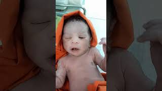 Cute born vernix baby just after birth movmentcute baby shorts short viralshorts [upl. by Teleya]