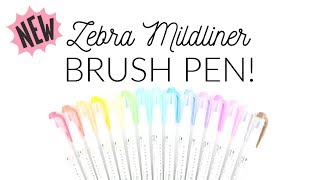 NEW Zebra Mildliner BRUSH PENS First Impressions Review Swatches Handlettering amp Calligraphy [upl. by Nirtak]