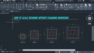 How to use Scale Drawing Without Changing Dimension in AutoCAD Tutorial Beginner AutoCAD Tutorial [upl. by Hummel]