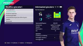 PES 2021 Edit Y Verschaeren Anderlecht [upl. by Ivatts739]