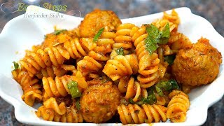 Quick Rotini Pasta Recipe  Rotini Pasta with Meatballs Recipe [upl. by Placido]