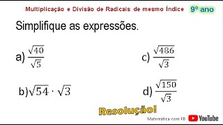 Simplifique as expressões [upl. by Amelia]