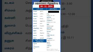 Today Tamil Calendar l November 4 2024 l Rasi palan amp Panchangam l panchangam rasipalan [upl. by Lakim614]