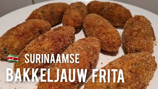 🇸🇷 Surinaamse Bakkeljauw frita kroket receptSurinamese cod fish croquette [upl. by Notfa]