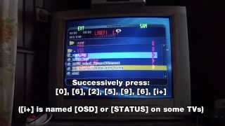 Philips 28PT4456 CRT TV service menu and overscan adjustment [upl. by Eilyac715]