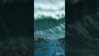 Scary tsunami scene 95 tsunami scene waves city sea shorts shortvideo speed تسونامي 海啸 [upl. by Anerak892]