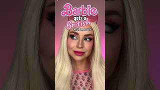 If Barbie was British looking 😜🩷 barbiemakeup britishmakeup youdontlookbritish transformation [upl. by Fancy]