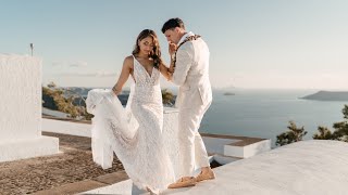 OUR WEDDING HIGHLIGHT Santorini Greece [upl. by Prebo]