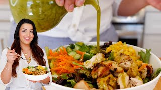 The BEST CREAMY POBLANO Vinaigrette Dressing recipe For CHICKEN Salads [upl. by Llehcim603]