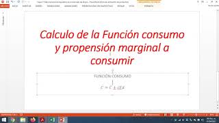 Calculo de la propensión marginal a consumir [upl. by Kroll55]