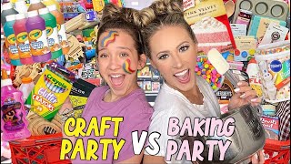 CRAFT PARTY 🖍🎨VS BAKING PARTY 🎂🍪 TARGET SHOPPING CHALLENGE [upl. by Gavrila232]