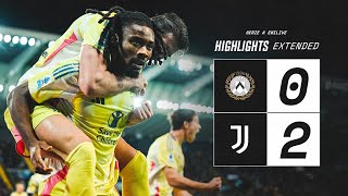 EXTENDED HIGHLIGHTS  Udinese 02 Juventus  Thuram amp Savona Goals  Three points victory [upl. by Maillij168]