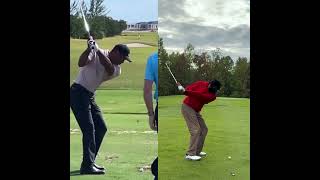 My swing Vs Tiger Woods swing golf tigerwoods [upl. by Haras773]