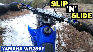 Slip n Slide Showdown on Icy Hill YAMAHA WR250F [upl. by Annal676]