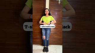 Tshirt Knot Hack style tshirt knot tie hack ytshorts youtubeshorts [upl. by Richara]